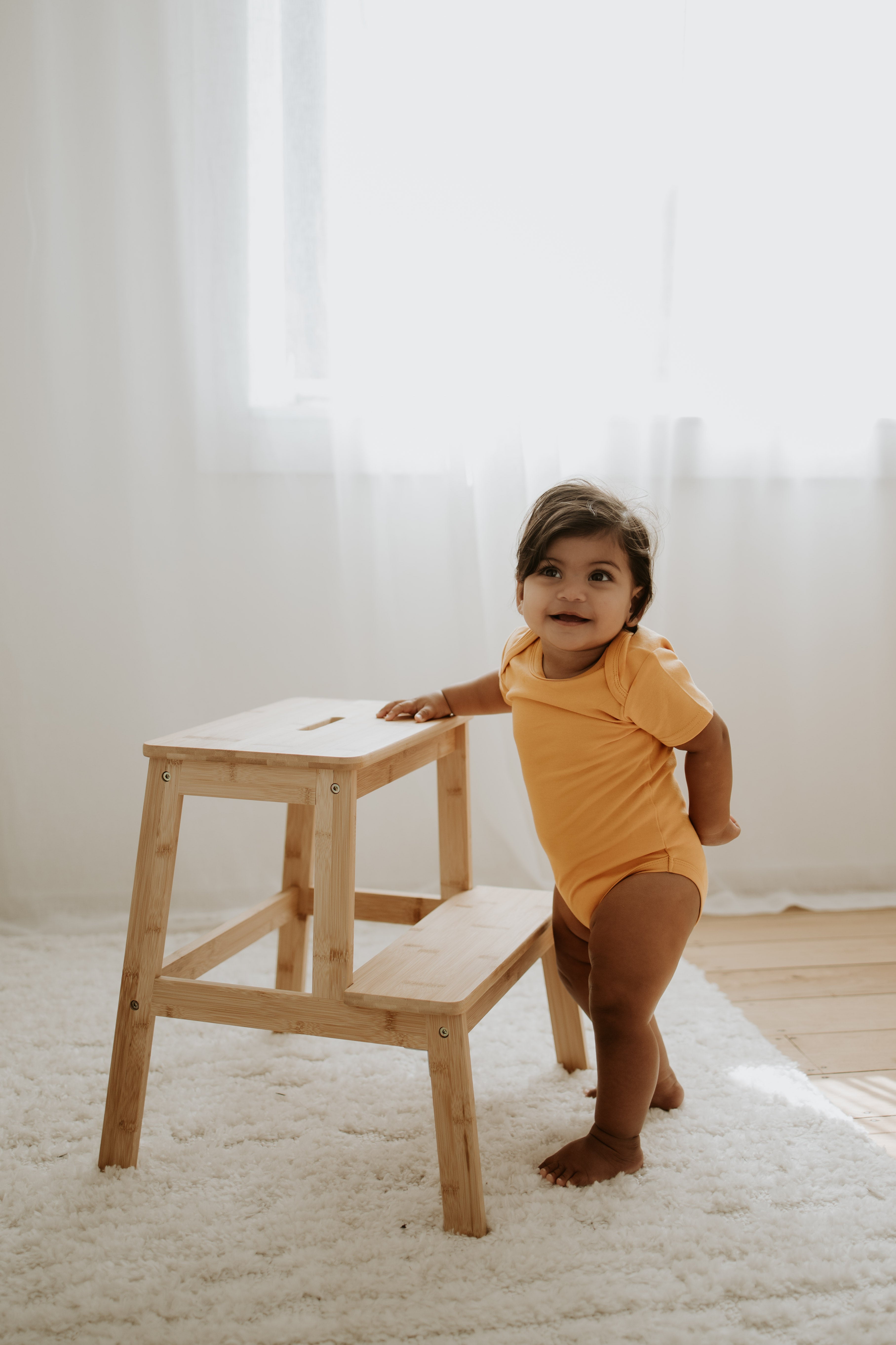 Short Sleeve Onesie - Mango