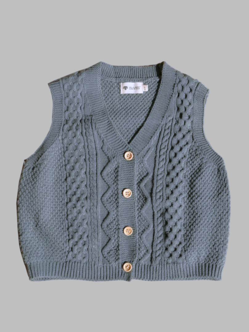 Knitted Vest - Green