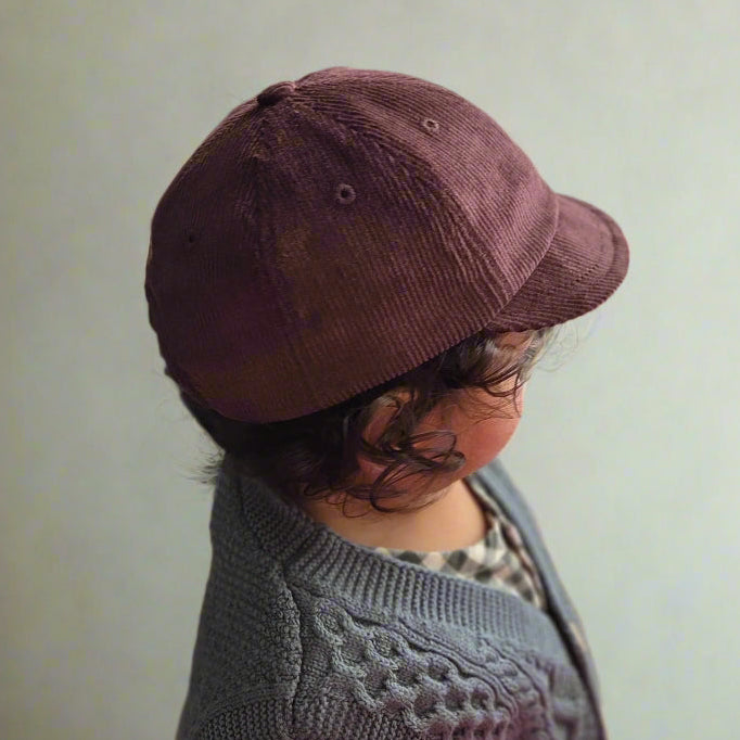 Short Brim Corduroy Cap