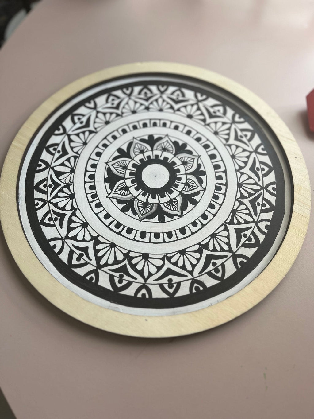 "Monochrome Harmony: Magic of Handcrafted Mandala" Home Decor Paintings