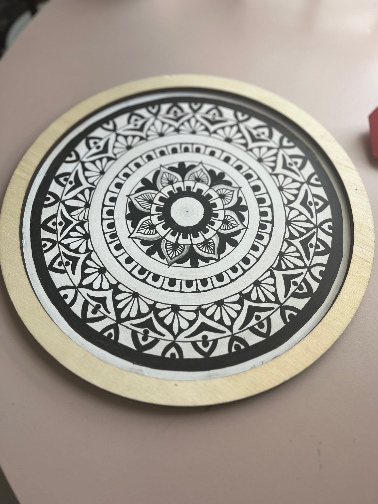 "Monochrome Harmony: Magic of Handcrafted Mandala" Home Decor Paintings